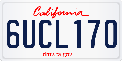 CA license plate 6UCL170