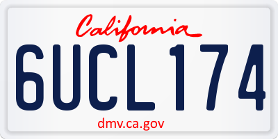 CA license plate 6UCL174