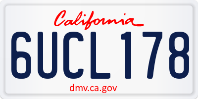 CA license plate 6UCL178