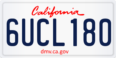 CA license plate 6UCL180