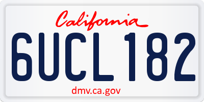 CA license plate 6UCL182