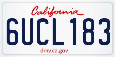 CA license plate 6UCL183