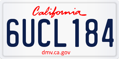 CA license plate 6UCL184