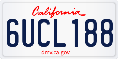 CA license plate 6UCL188