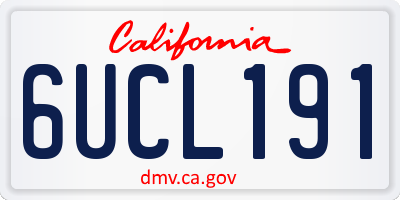 CA license plate 6UCL191