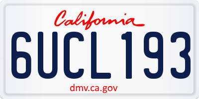CA license plate 6UCL193