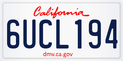 CA license plate 6UCL194