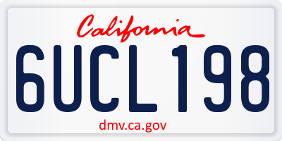 CA license plate 6UCL198