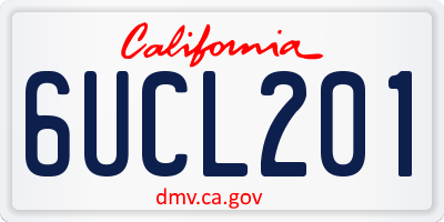 CA license plate 6UCL201