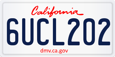 CA license plate 6UCL202