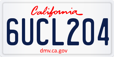 CA license plate 6UCL204