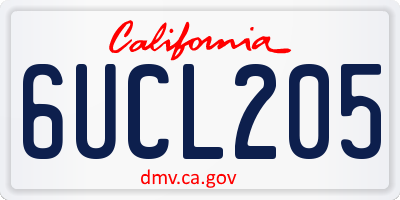 CA license plate 6UCL205