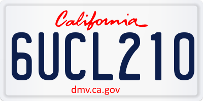 CA license plate 6UCL210