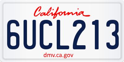 CA license plate 6UCL213