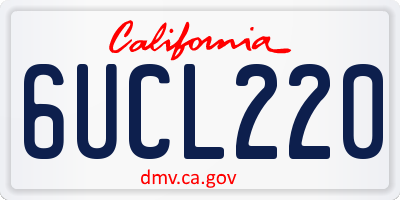 CA license plate 6UCL220