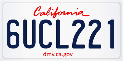 CA license plate 6UCL221