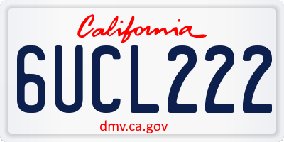CA license plate 6UCL222