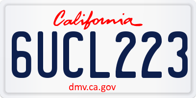 CA license plate 6UCL223