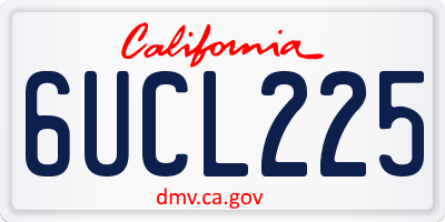 CA license plate 6UCL225