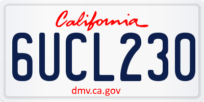 CA license plate 6UCL230