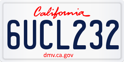 CA license plate 6UCL232