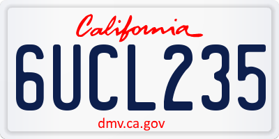 CA license plate 6UCL235