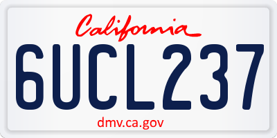 CA license plate 6UCL237