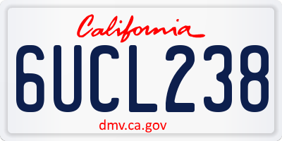 CA license plate 6UCL238
