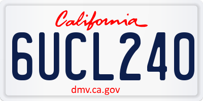 CA license plate 6UCL240