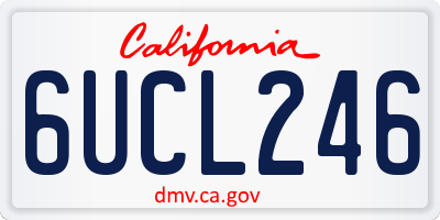 CA license plate 6UCL246