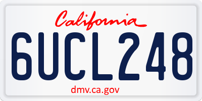 CA license plate 6UCL248