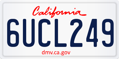 CA license plate 6UCL249