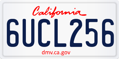 CA license plate 6UCL256