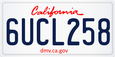 CA license plate 6UCL258