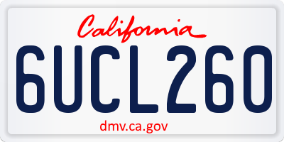 CA license plate 6UCL260