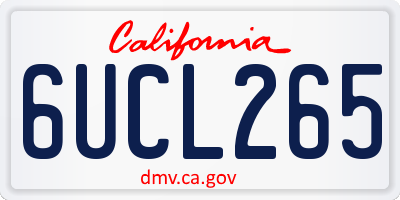 CA license plate 6UCL265