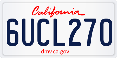 CA license plate 6UCL270