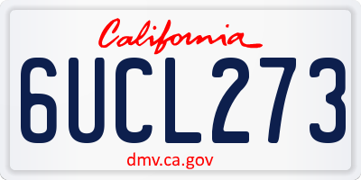 CA license plate 6UCL273