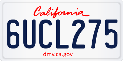 CA license plate 6UCL275