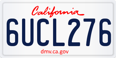 CA license plate 6UCL276