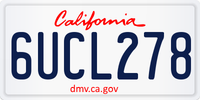 CA license plate 6UCL278
