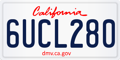 CA license plate 6UCL280