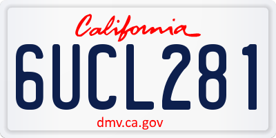 CA license plate 6UCL281