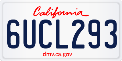 CA license plate 6UCL293
