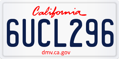 CA license plate 6UCL296