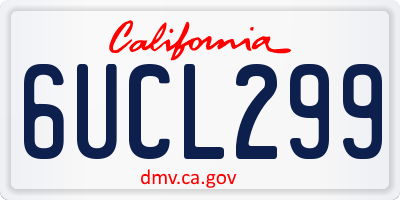 CA license plate 6UCL299