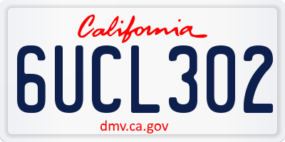 CA license plate 6UCL302