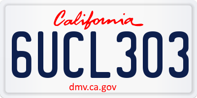CA license plate 6UCL303