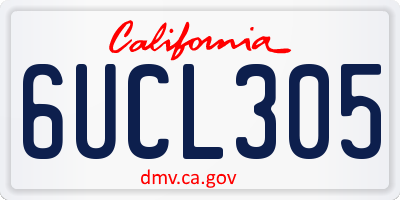 CA license plate 6UCL305