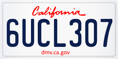 CA license plate 6UCL307